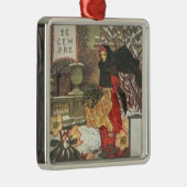 Dezember Silbernes Ornament (Rechts)