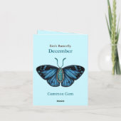 Dezember Türkis Common Gem Schmetterling Kunst Karte (Rückseite)