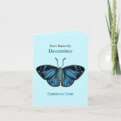 Dezember Türkis Common Gem Schmetterling Kunst Karte (Vorderseite)