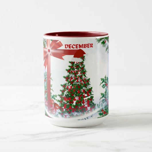 Dezember Weihnachts-Tasse Tasse (Zentrum)