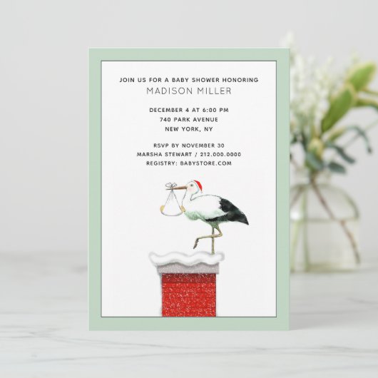 Dezember Weihnachtsdusche Einladung (Stehend Vorderseite)