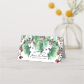 Dezember Winter Wedding Holly Berries Tischnummer Platzkarte (Vorderseite)