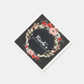 Dezember Winter Wedding Holly Berry Floral Elegant Serviette (Ecke)