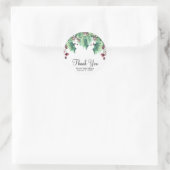 Dezember Winter Wedding Holly Berry Holiday Favor Runder Aufkleber (Tasche)