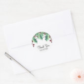 Dezember Winter Wedding Holly Berry Holiday Favor Runder Aufkleber (Umschlag)