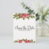 Dezember Winter Wedding Holly Floral Save the Date Ankündigungspostkarte (Stehend Vorderseite)