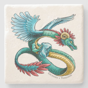 Dezembers Birthstone Drache: Türkis Steinuntersetzer
