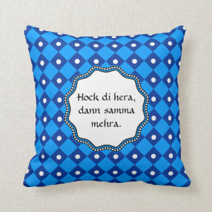 Dezent Bayerisch auf Baumwolle Kissen