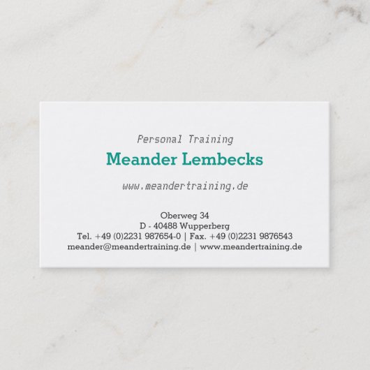 Dezent mit Punkt Visitenkarte (Vorderseite)