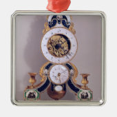 Dezimale und duodezimale Uhr Silbernes Ornament (Vorne)