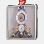 Dezimale und duodezimale Uhr Silbernes Ornament (Links)