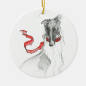 Dezzoi Scott Russian Red Borzoi Weihnachtsschmuck (Vorne)