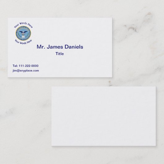 DFAS für Rechnungslegungsdienste im Verteidigungsb Visitenkarte (Vorne/Hinten)