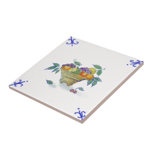 DFB01 Delft Frucht-Korb-Entwurfs-Keramik-Fliese Fliese (Seite)