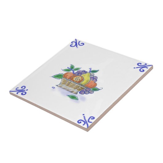 DFB10 Delft Frucht-Korb-Entwurfs-Keramik-Fliese Fliese (Seite)