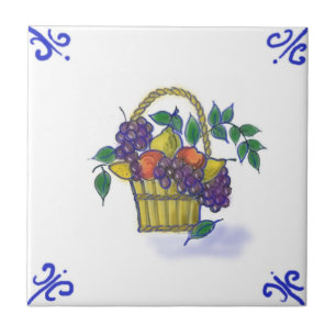 DFB11 Delft Frucht-Korb-Entwurfs-Keramik-Fliese Fliese