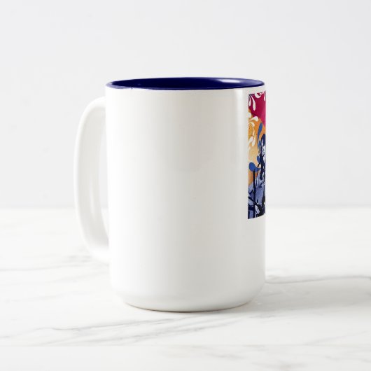 DFfeier-Wochenendengitarren-Tasse 2012 Zweifarbige Tasse (Vorderseite Links)