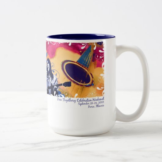 DFfeier-Wochenendengitarren-Tasse 2012 Zweifarbige Tasse (Rechts)