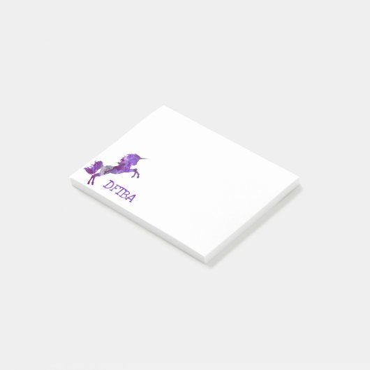 DFTBA Lila Unicorn Phantastische Violette Post-it Klebezettel (angewinkelt)