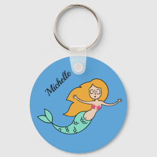 DFunny Mermaid individuelle Name Schlüsselketten Schlüsselanhänger