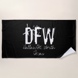 DFW Dallas Airport Code Typografie Strandtuch