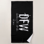 DFW Dallas Airport Code Typografie Strandtuch (Vorderseite)