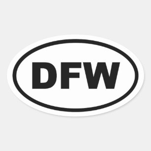 DFW Dallas Fort Worth Ovaler Aufkleber