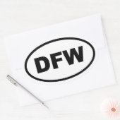 DFW Dallas Fort Worth Ovaler Aufkleber (Umschlag)