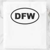 DFW Dallas Fort Worth Ovaler Aufkleber (Tasche)