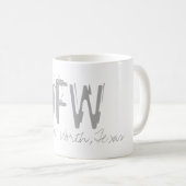 DFW Dallas/Ft.Worth Typografie Kaffeetasse (VorderseiteRechts)