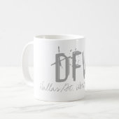 DFW Dallas/Ft.Worth Typografie Kaffeetasse (Vorderseite Links)