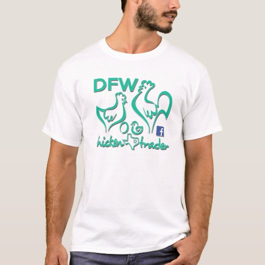 DFW Huhn-Händler-/Türkis-Grafiken T-Shirt (Vorderseite)