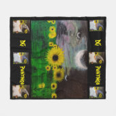 DG Gemälde Mystische Sonnenblumen mit Gnome Fleecedecke (Vorderseite (Horizontal))