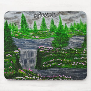DG-Gemälde Pine Meadow Wasserfall Mousepad
