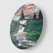 DG-Gemälde Pine Valley Wasserfall  Große Wanduhr (Winkel)