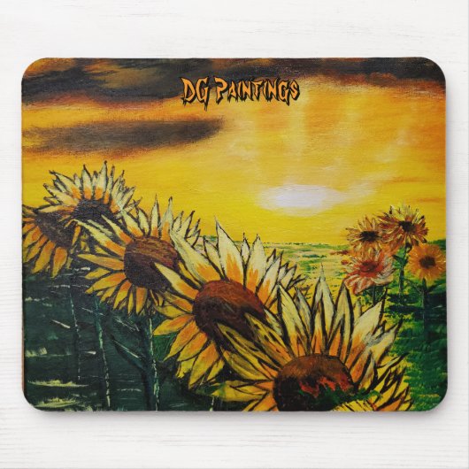 DG-Gemälde Sonnenblumenfelder Mousepad (Vorne)