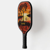 DG-Gemälde Sonnenuntergangsreflexion Pickleball Schläger (Links)