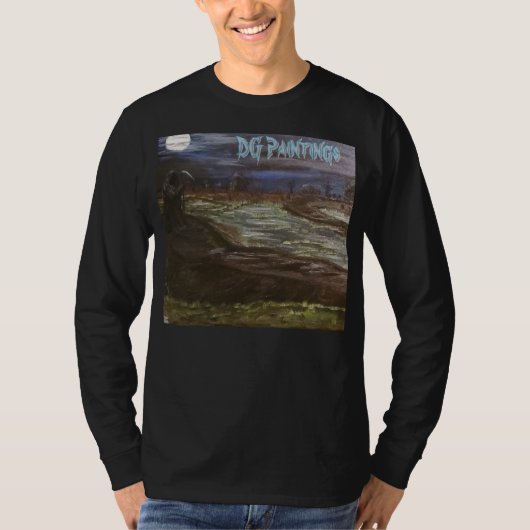 DG Gemälde Stalking Grim Reaper (blau) V3 T-Shirt (Vorderseite)