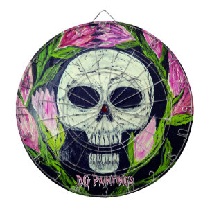 DG-Gemälde Totenkopf-Blume Dartscheibe