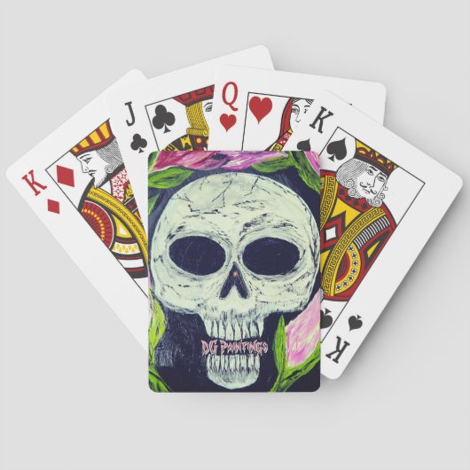 DG-Gemälde Totenkopf-Blume Spielkarten (Rückseite)