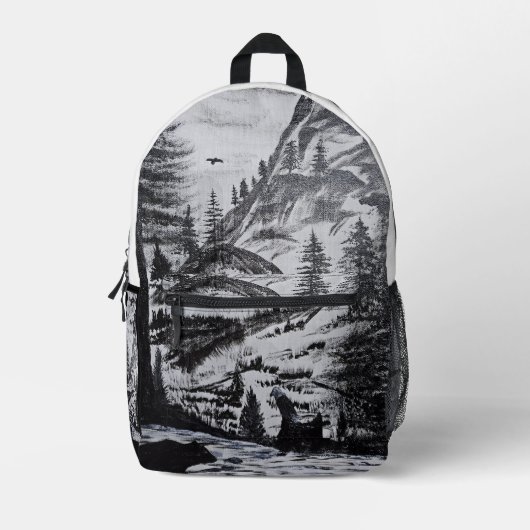 DG-Gemälde Wilde Berge Bedruckter Rucksack (Vorderseite)