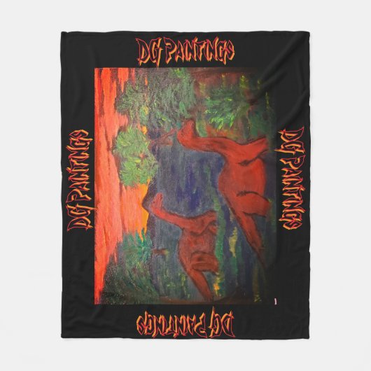 DG-Malereien Dinosauriertal Fleecedecke (Vorderseite)