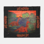 DG-Malereien Dinosauriertal Fleecedecke (Vorderseite (Horizontal))