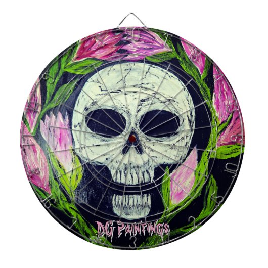 DG Paintings Skull Flower  Dartscheibe (vorne)