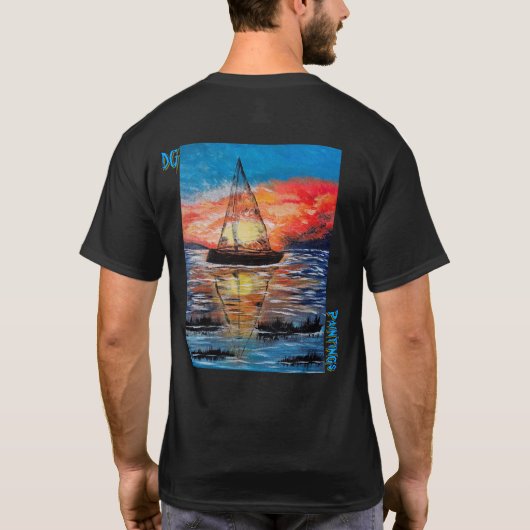 DG Paintings Sunset Sail Central Square NY shirt (Rückseite)