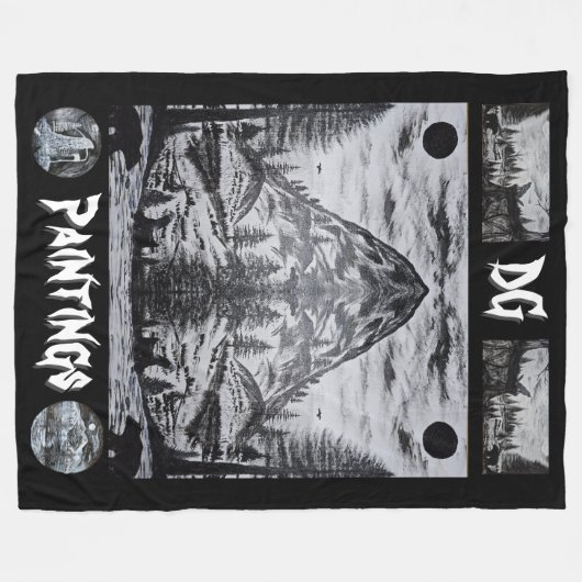 DG Paintings Wild Mountain Blanket Fleecedecke (Vorderseite (Horizontal))