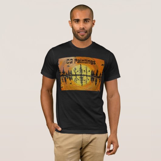 DG Paints Sunset Waterside Reflections Tshirt (Vorne ganz)