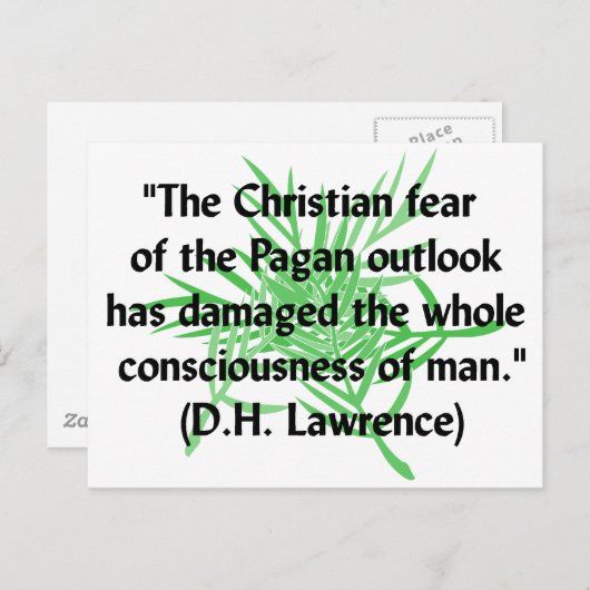 DH Lawrence Pagan Zitat Postkarte (Vorne/Hinten)