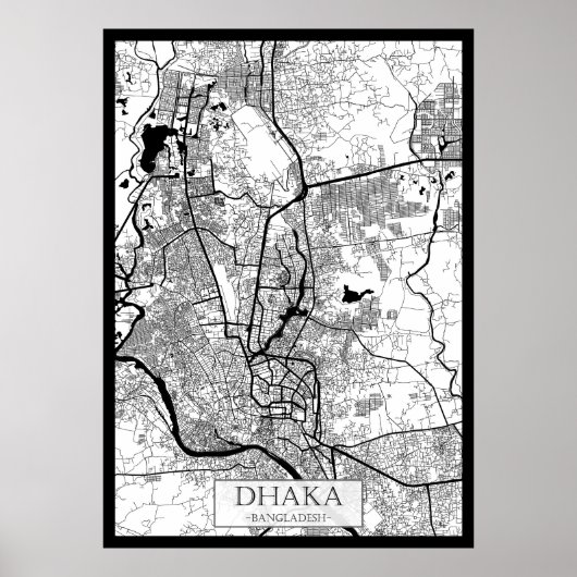 Dhaka Bangladesch Karte Poster (Vorne)