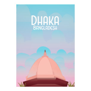 Dhaka Bangladesch Vintage-Reiseplakat. Fotodruck
